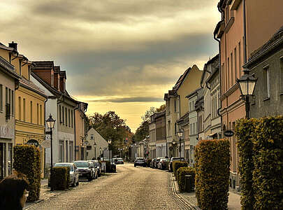 Straßenzug in der Zossener Altstadt