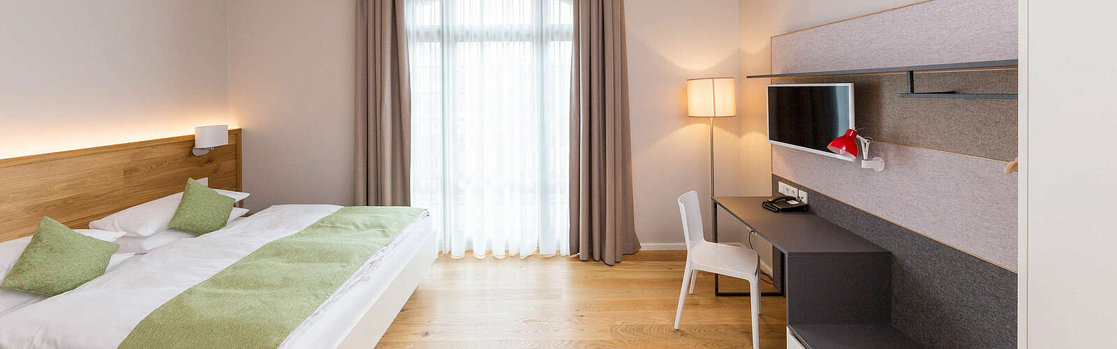 Innenansicht Doppelzimmer im Paulinen Hof Seminarhotel,
        
    

        Foto: Paulinen Hof Seminarhotel/Marcus Vetter