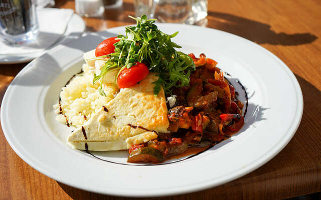 Vegetarisches Mittagessen im Böff Lamott Teltow