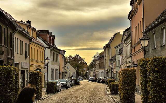 Straßenzug in der Zossener Altstadt