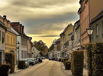 Straßenzug in der Zossener Altstadt