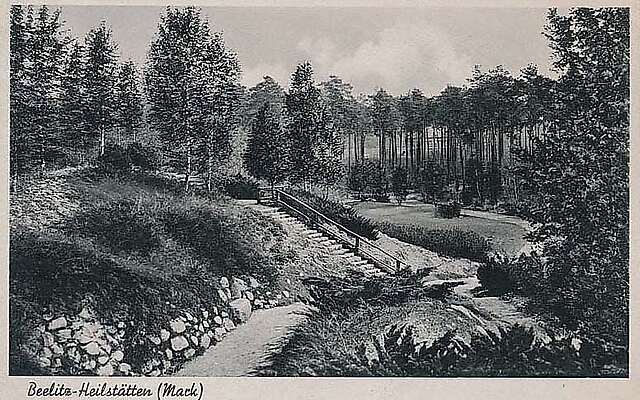 Postkarte historische Parkgestaltung Beelitz-Heilstätten