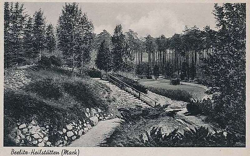 Postkarte historische Parkgestaltung Beelitz-Heilstätten